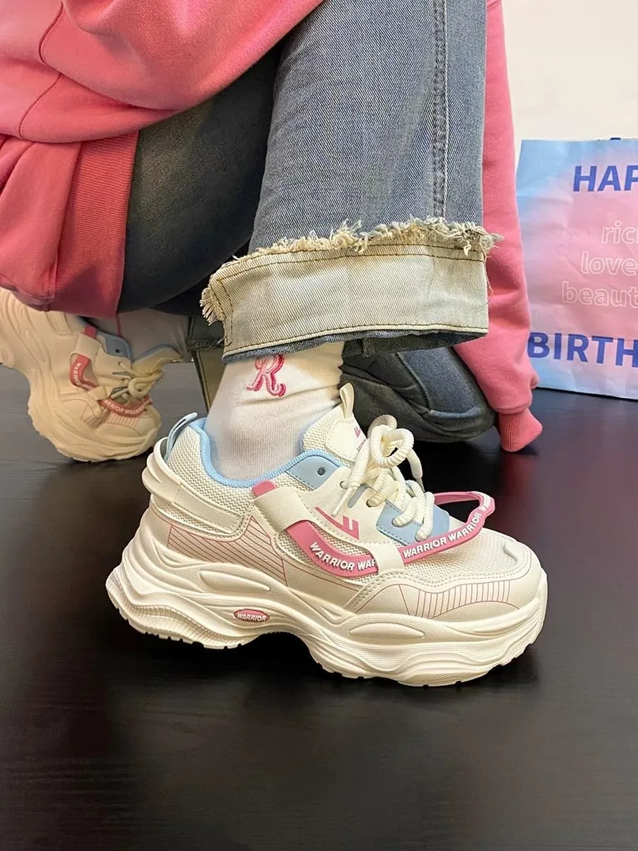 Chunky Sneakers for Women, Mesh Campus Style Platform Shoes, Aesthetic Shoe for Summer&Autumn