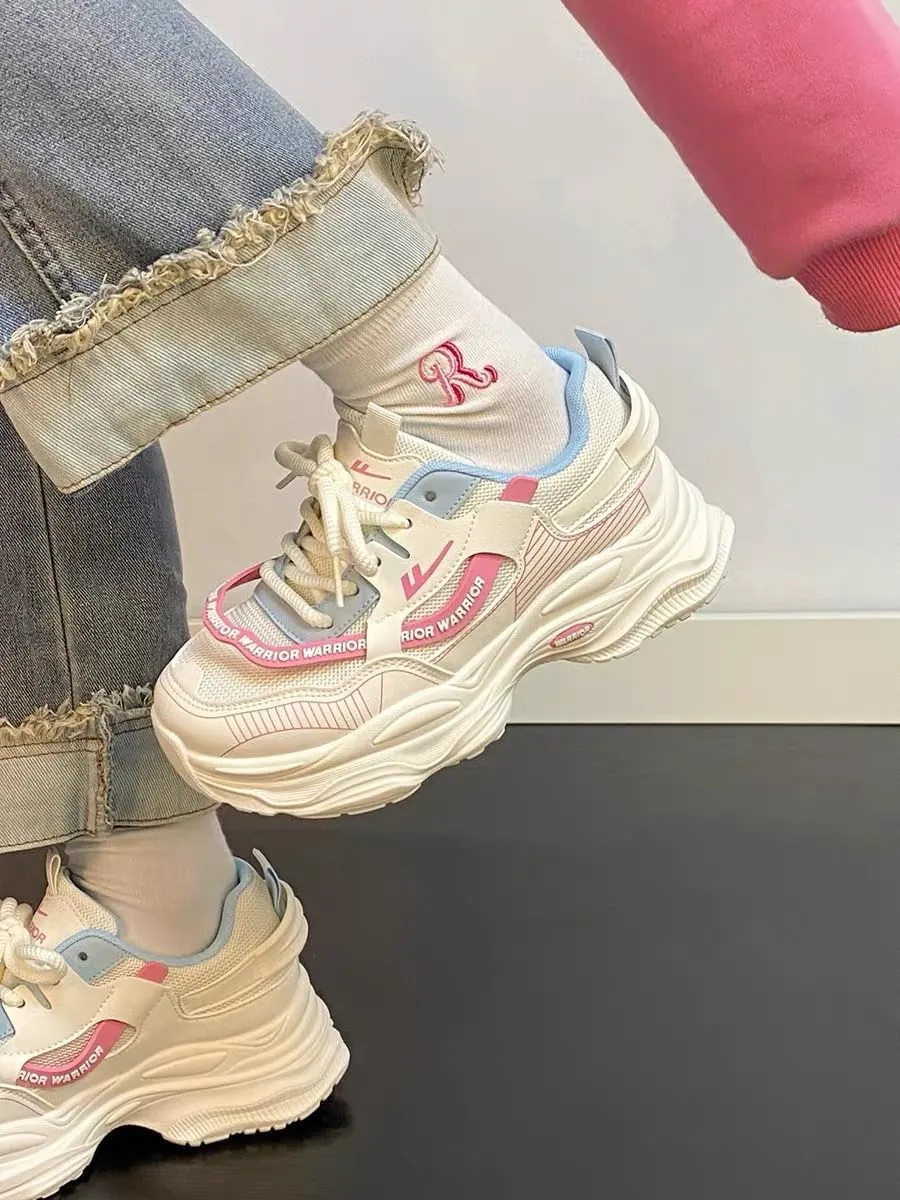 Chunky Sneakers for Women, Mesh Campus Style Platform Shoes, Aesthetic Shoe for Summer&Autumn