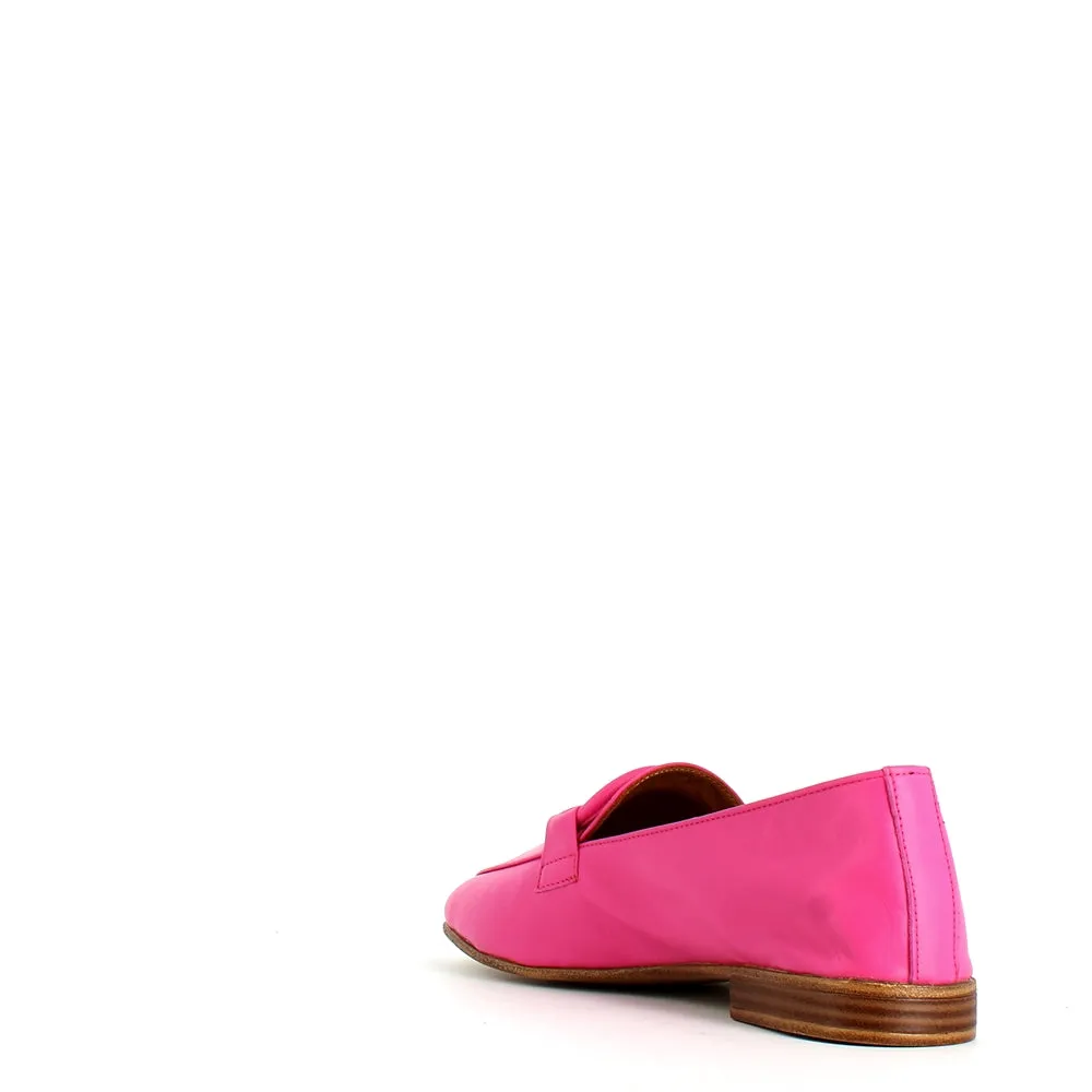 Cinders Edit Soft Leather Loafer Fuxia