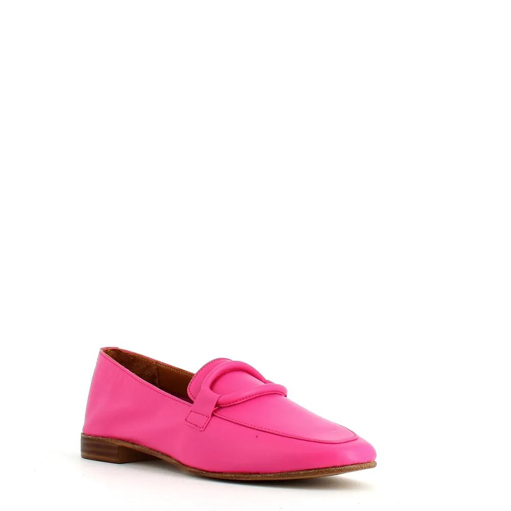 Cinders Edit Soft Leather Loafer Fuxia