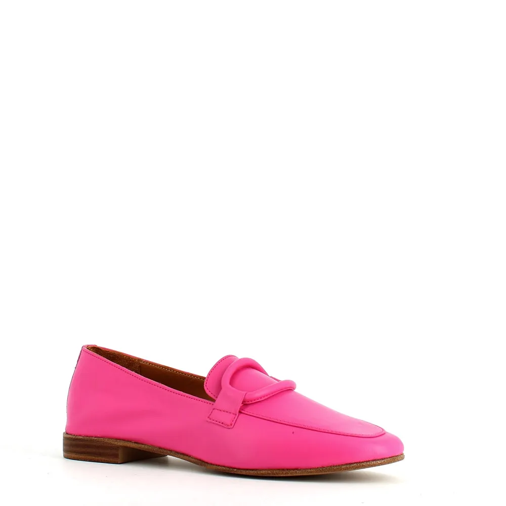 Cinders Edit Soft Leather Loafer Fuxia