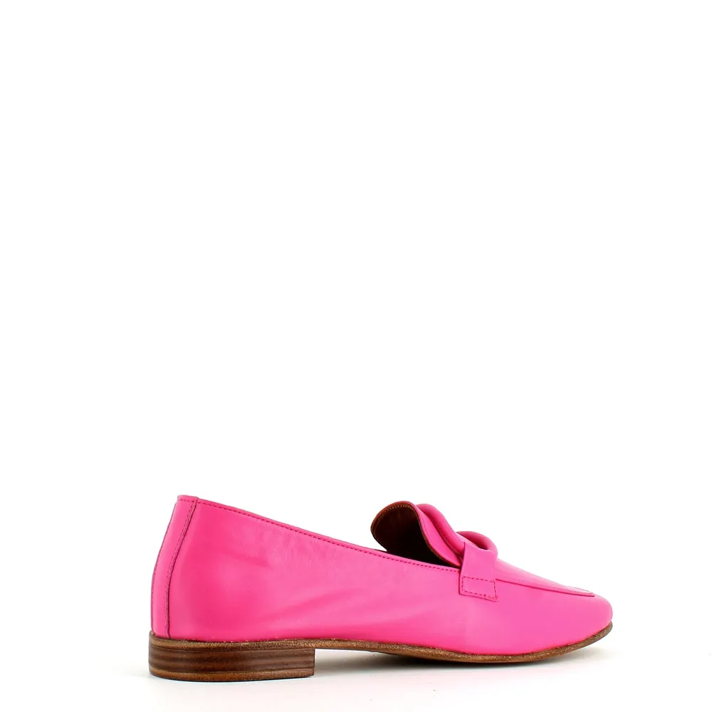 Cinders Edit Soft Leather Loafer Fuxia