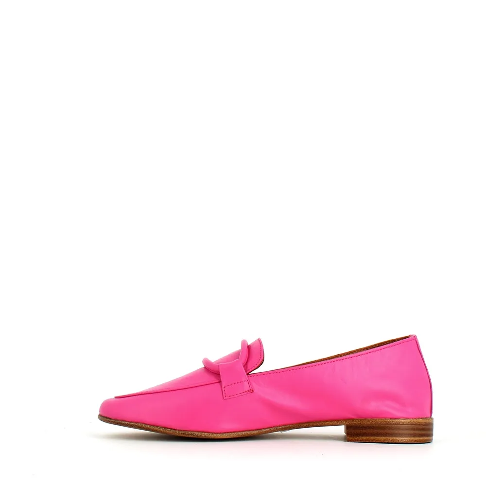 Cinders Edit Soft Leather Loafer Fuxia
