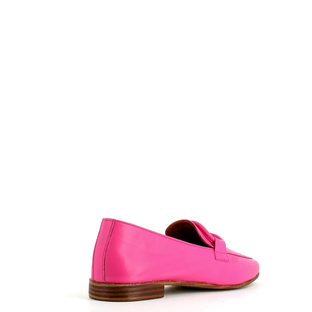 Cinders Edit Soft Leather Loafer Fuxia