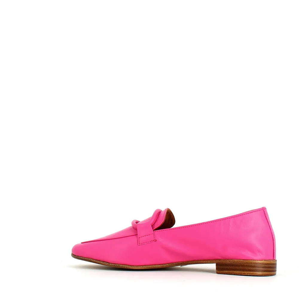 Cinders Edit Soft Leather Loafer Fuxia