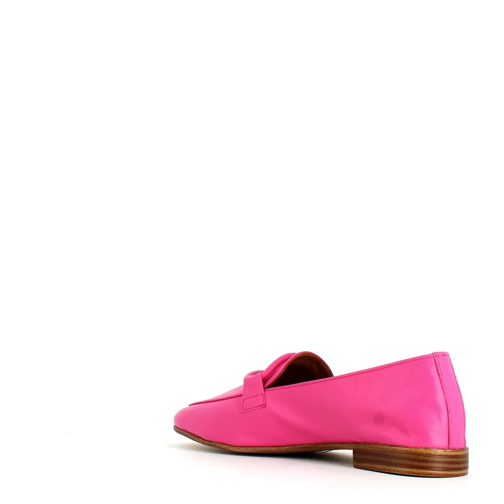 Cinders Edit Soft Leather Loafer Fuxia