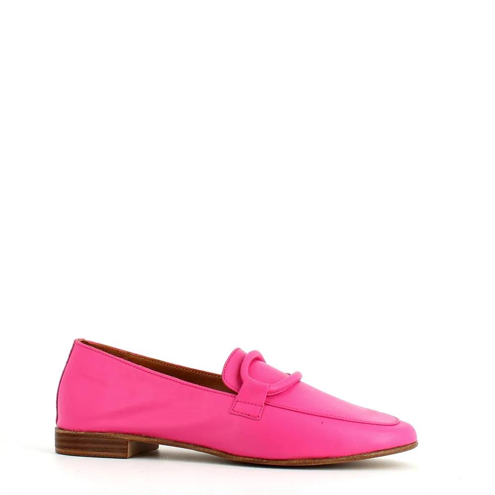 Cinders Edit Soft Leather Loafer Fuxia