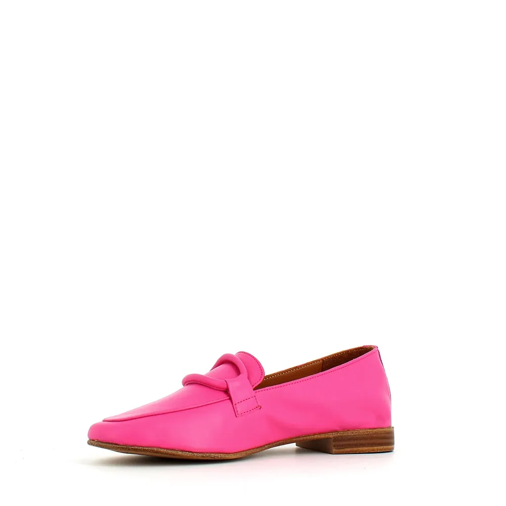 Cinders Edit Soft Leather Loafer Fuxia