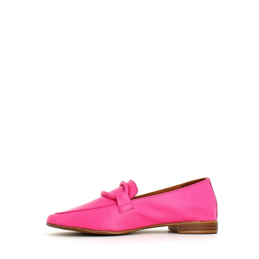 Cinders Edit Soft Leather Loafer Fuxia