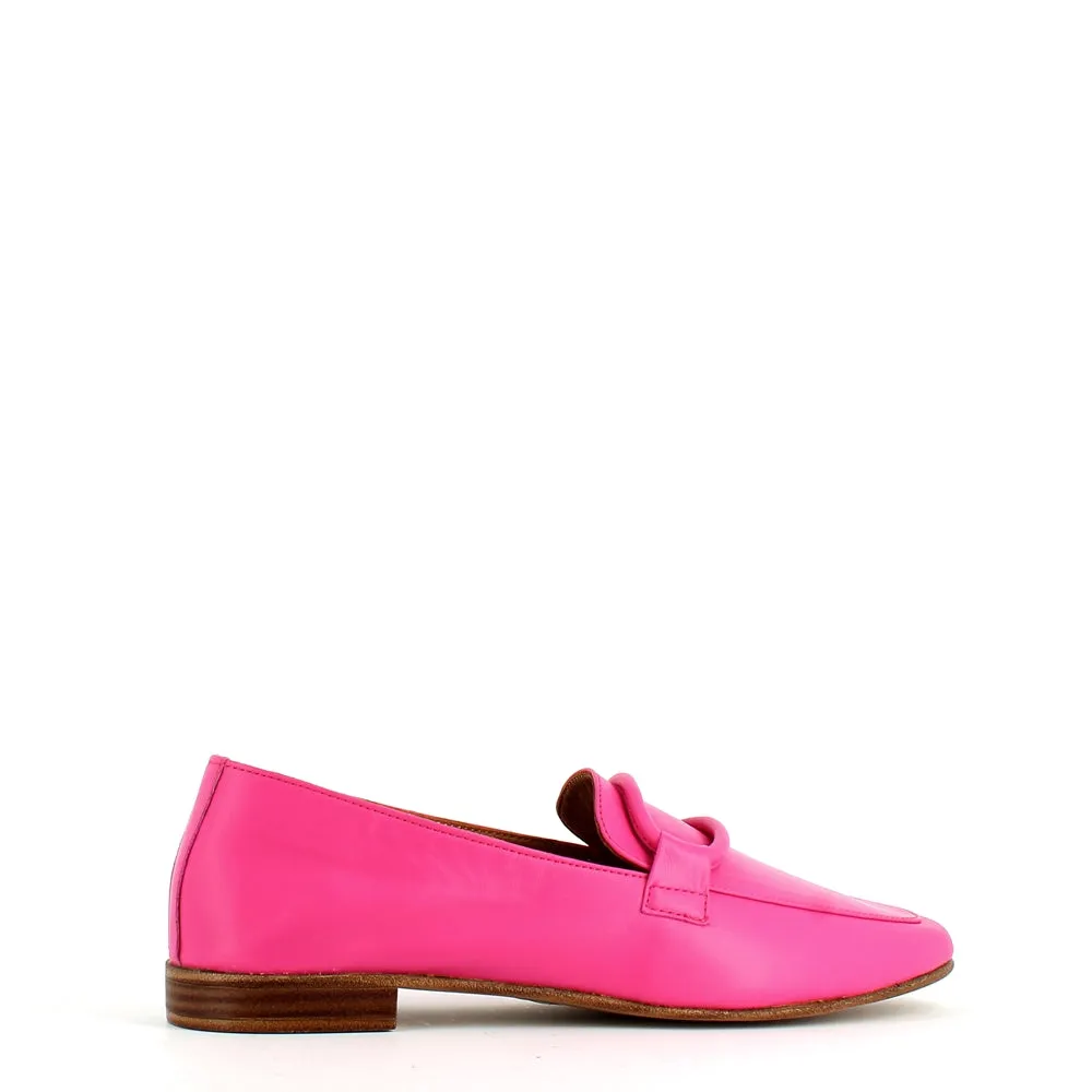 Cinders Edit Soft Leather Loafer Fuxia