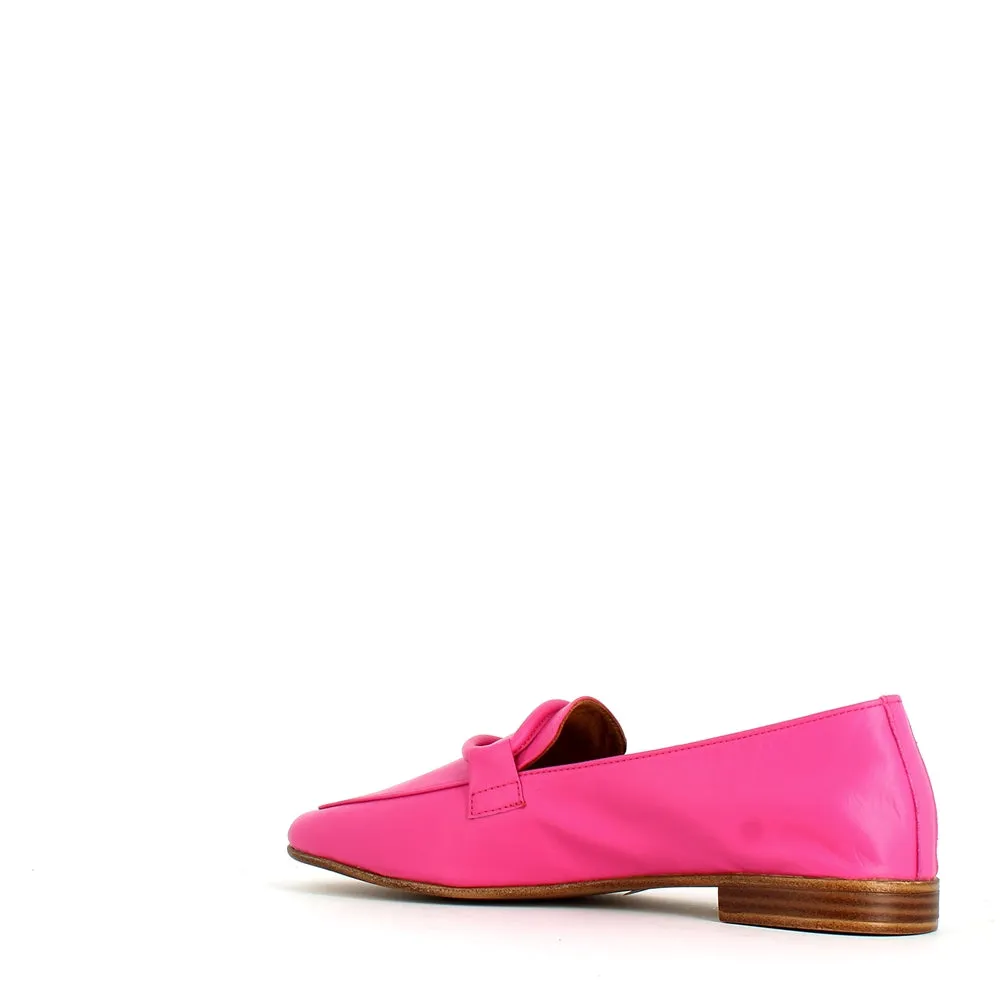Cinders Edit Soft Leather Loafer Fuxia