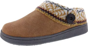 Clarks Amanda Cognac Fur Lining Details Flat Indoor Outdoor Clog Spring Slippers (Cognac Pattern, 8)