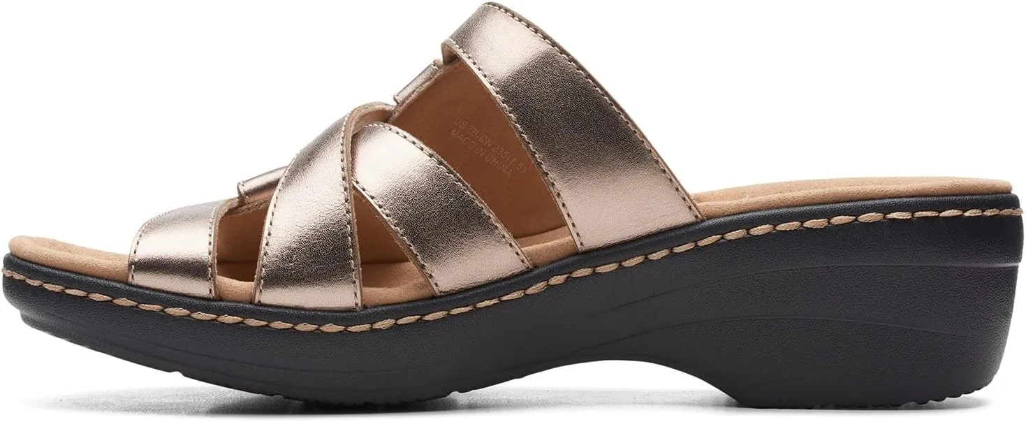Clarks Women's Merliah Karli Sandal, Metallic, 7.5