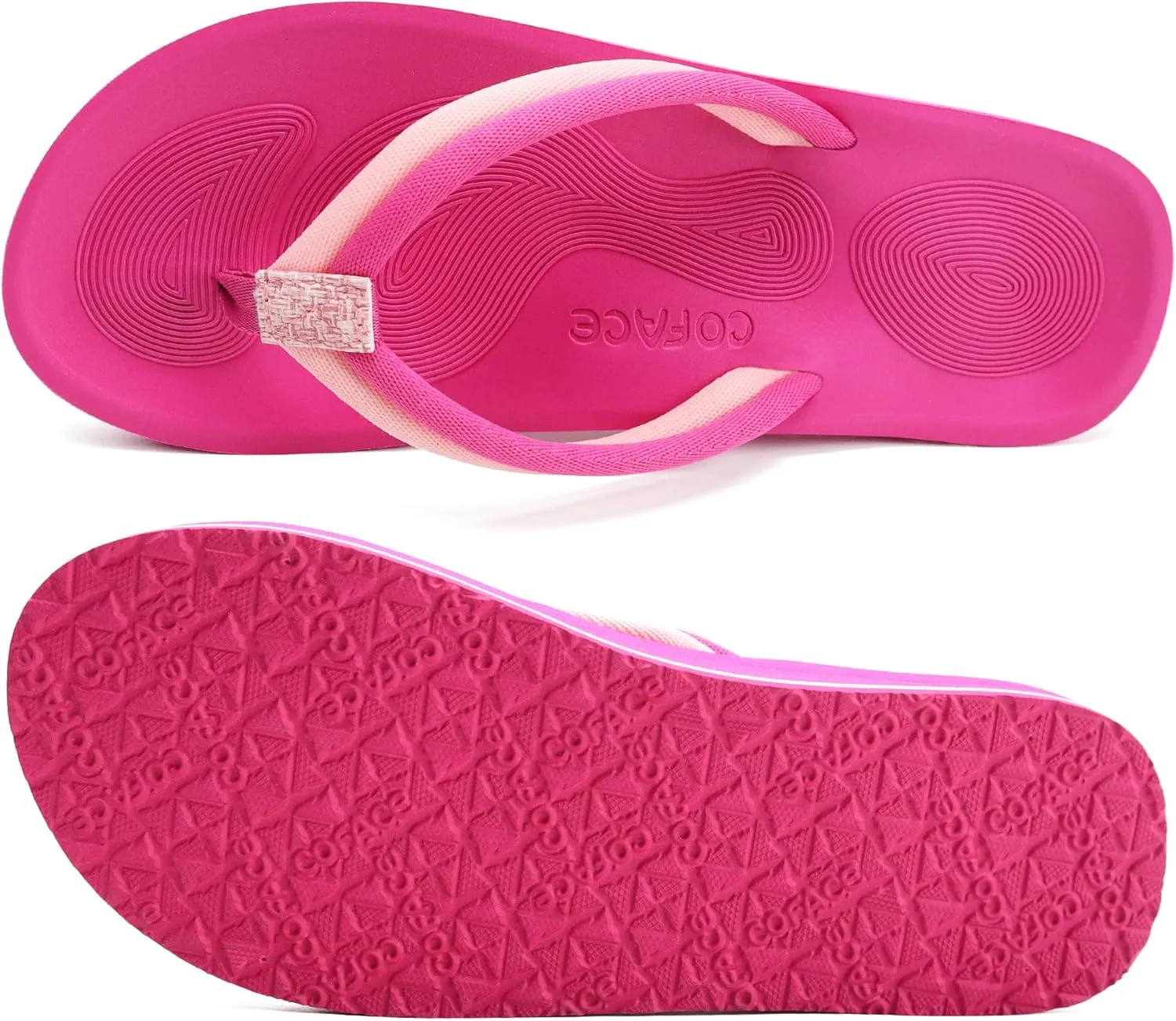 COFACE Flip Flops For Women with Arch Support Comfortable Woman Thong-Sandals Yoga Mat Lightweight Orthopedic Womens Flip-Flop