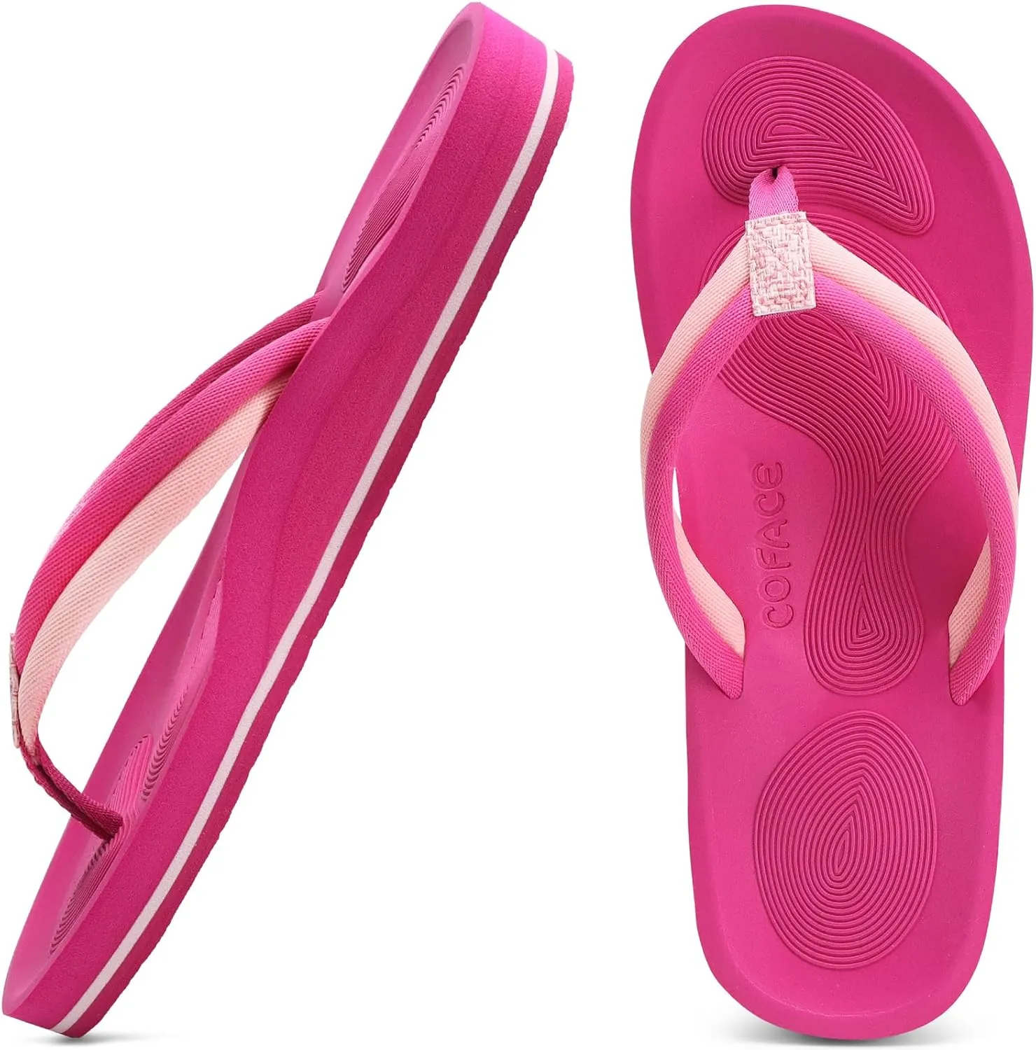 COFACE Flip Flops For Women with Arch Support Comfortable Woman Thong-Sandals Yoga Mat Lightweight Orthopedic Womens Flip-Flop