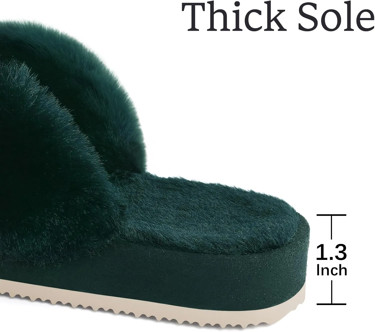 Comwarm Women's Cross Band Fuzzy Slippers Fluffy Open Toe House Slippers Cozy Plush Bedroom Shoes Indoor Outdoor