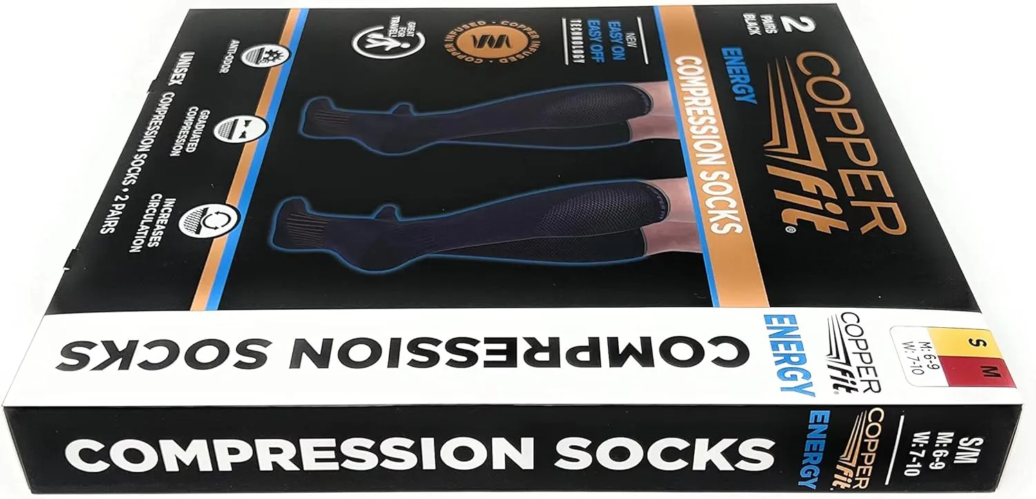 Copper Fit Unisex Compression Sock, Choose Size and Quantity