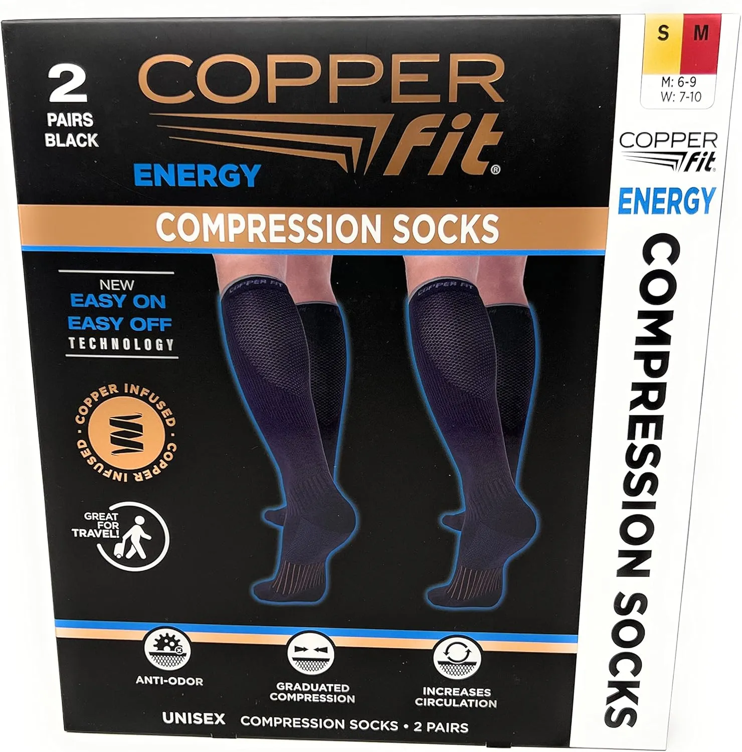 Copper Fit Unisex Compression Sock, Choose Size and Quantity