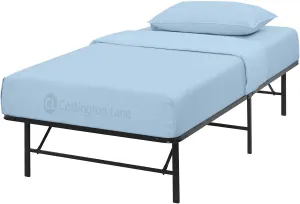 Cottington Lane Cot Size 30 x 75 Sheet Set, Hotel Quality 100% Cotton 4 Piece Bunk Bed Sheets, Perfect for Narrow Twin, Camp Bunk,Trifold Mattress, Guest Bed Replacement, Light Blue Solid