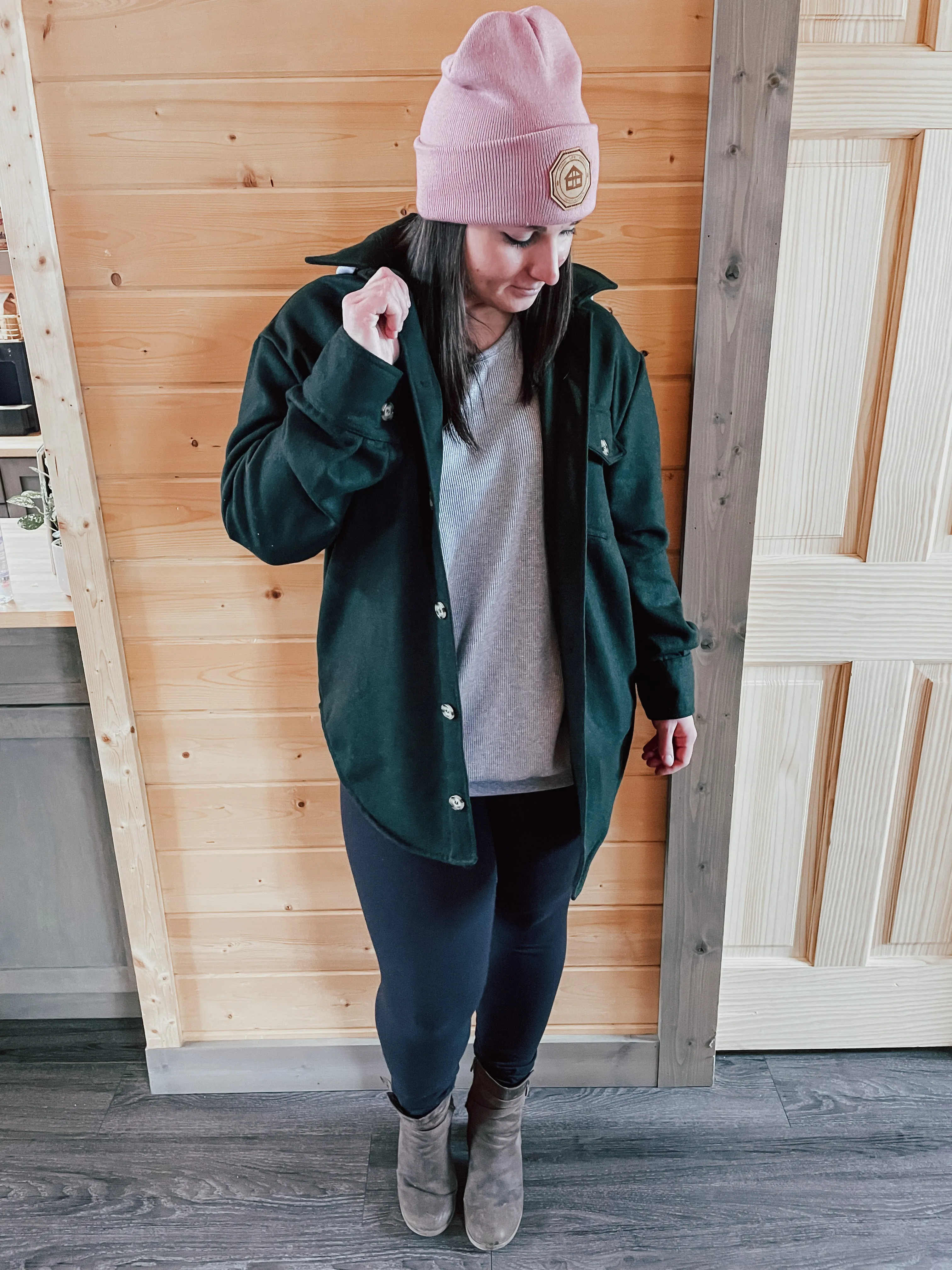 Cozy Cabin Shacket - Green