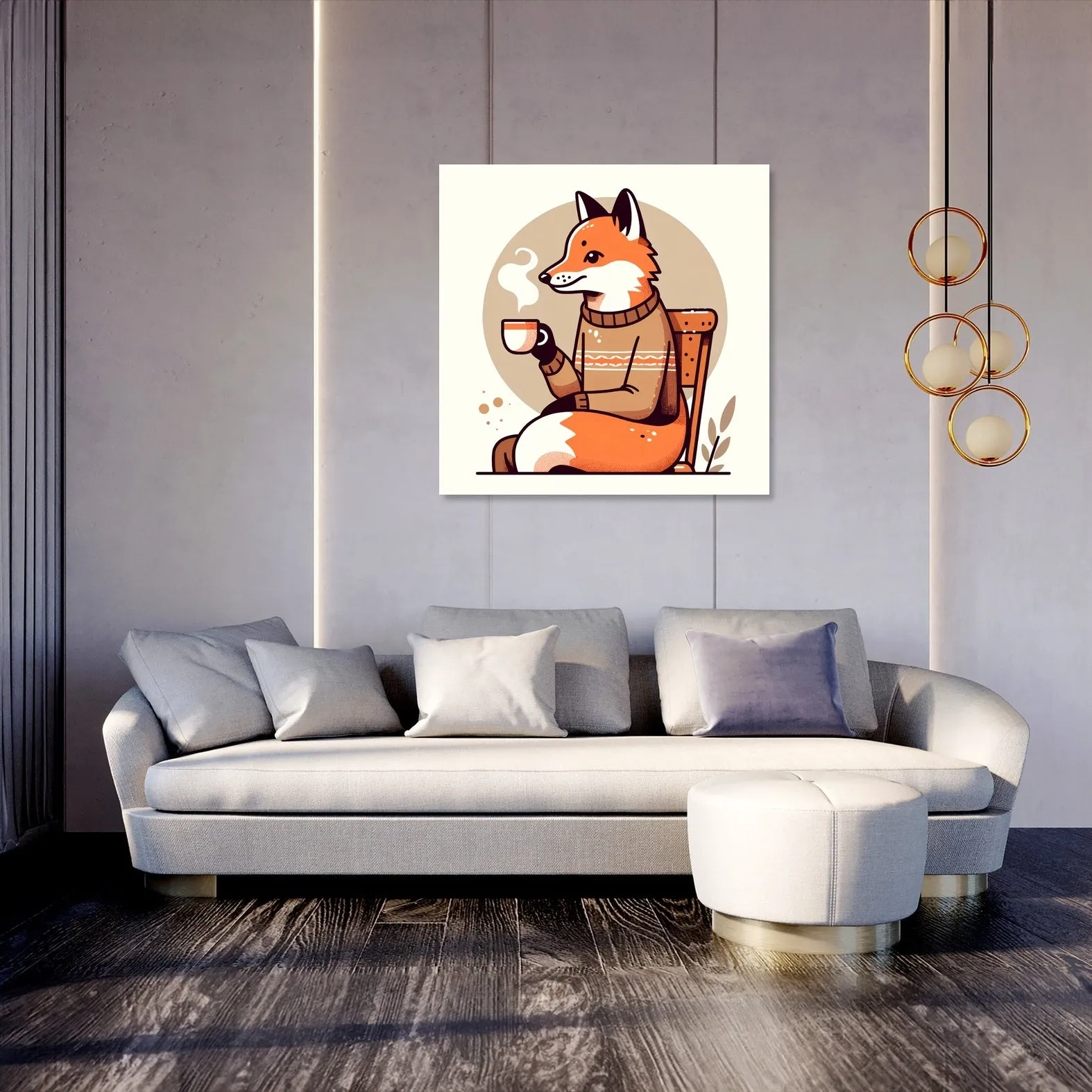 Cozy Fox Tea Canvas