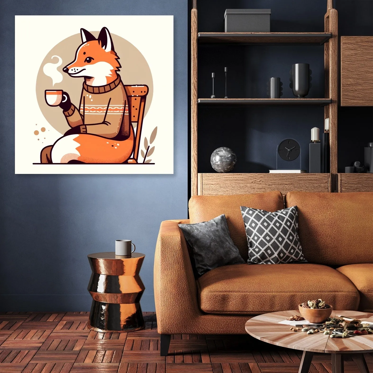 Cozy Fox Tea Canvas