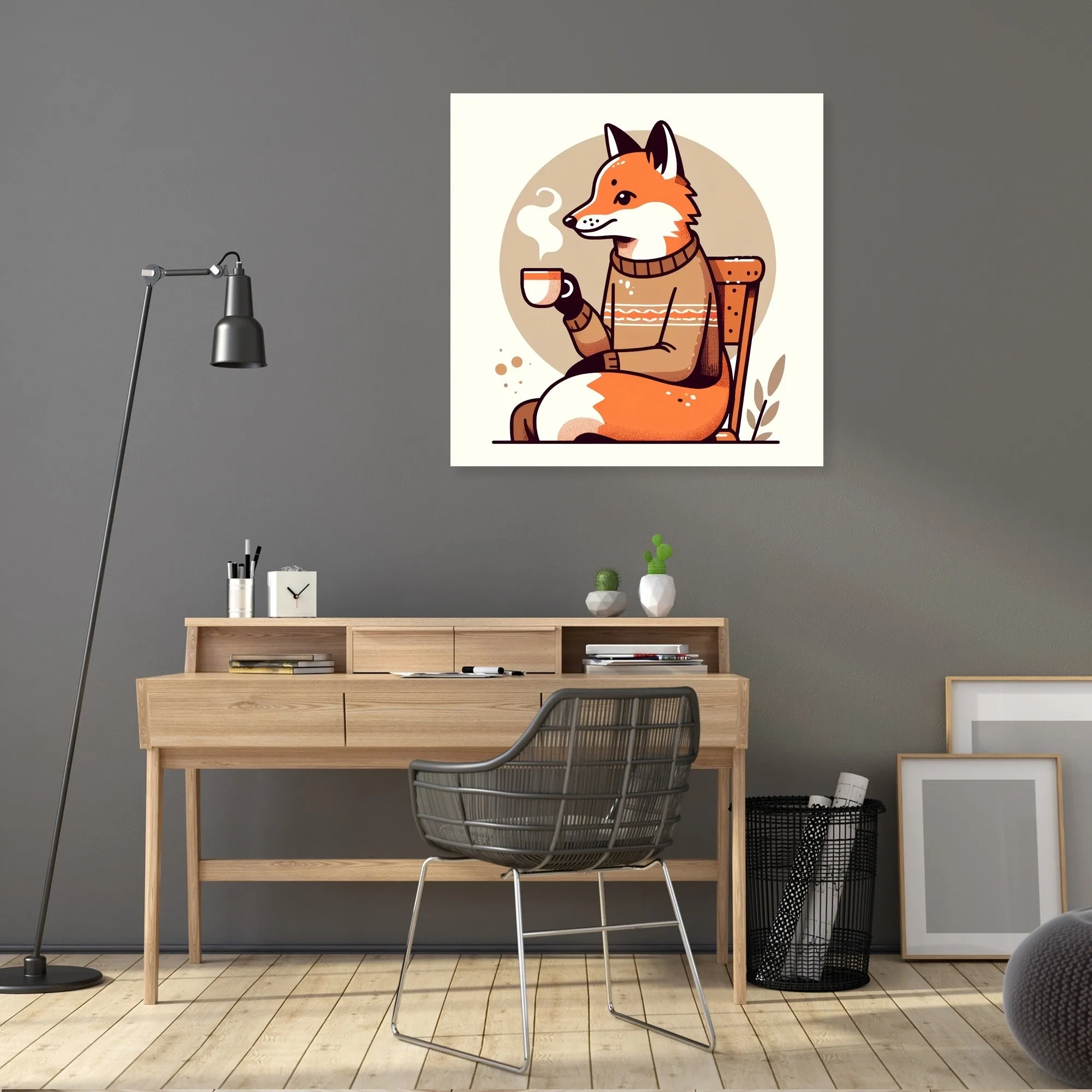 Cozy Fox Tea Canvas