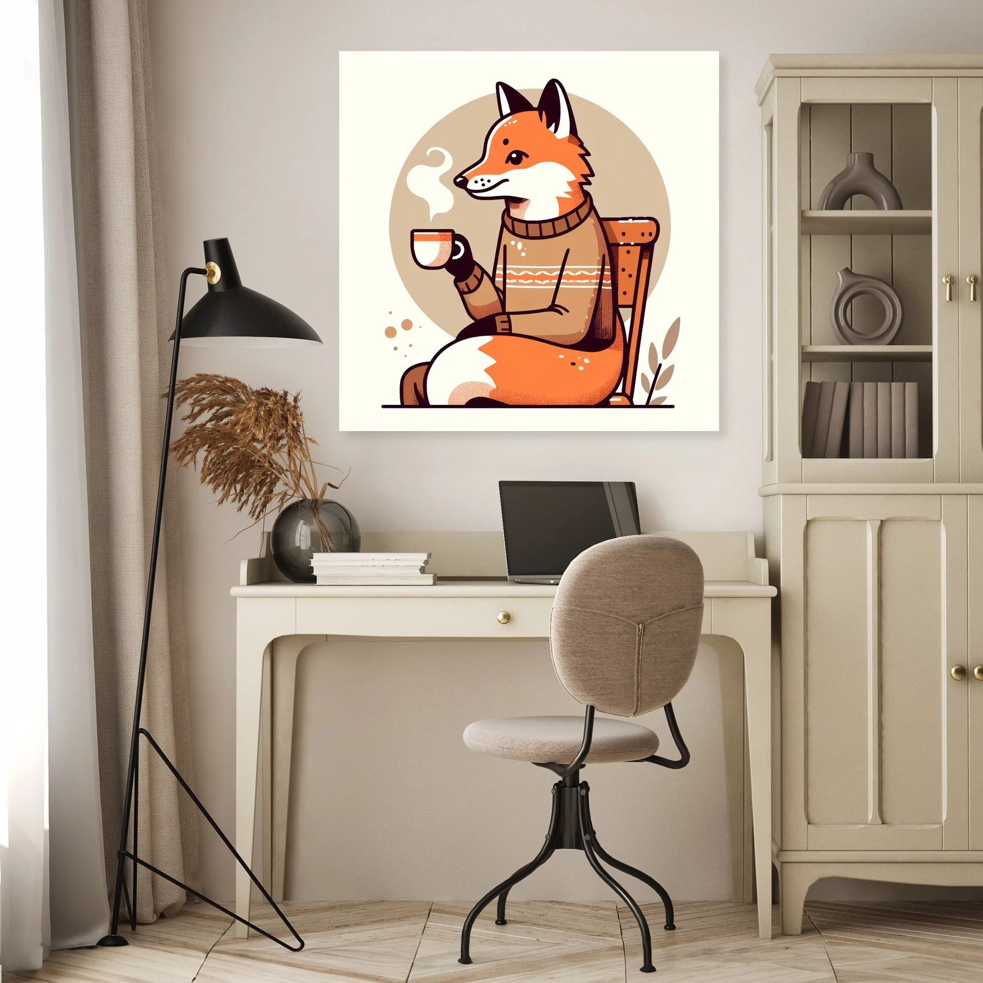 Cozy Fox Tea Canvas