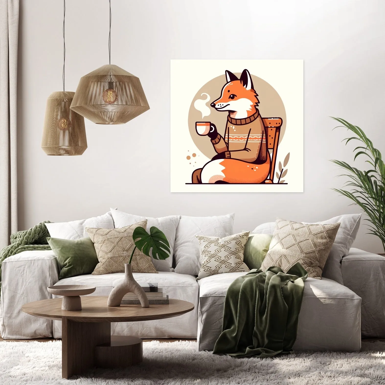 Cozy Fox Tea Canvas