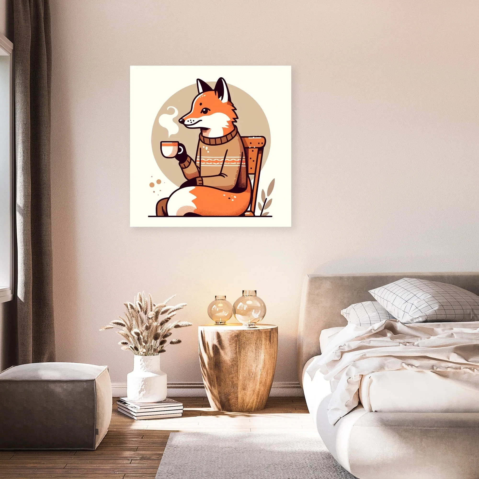 Cozy Fox Tea Canvas