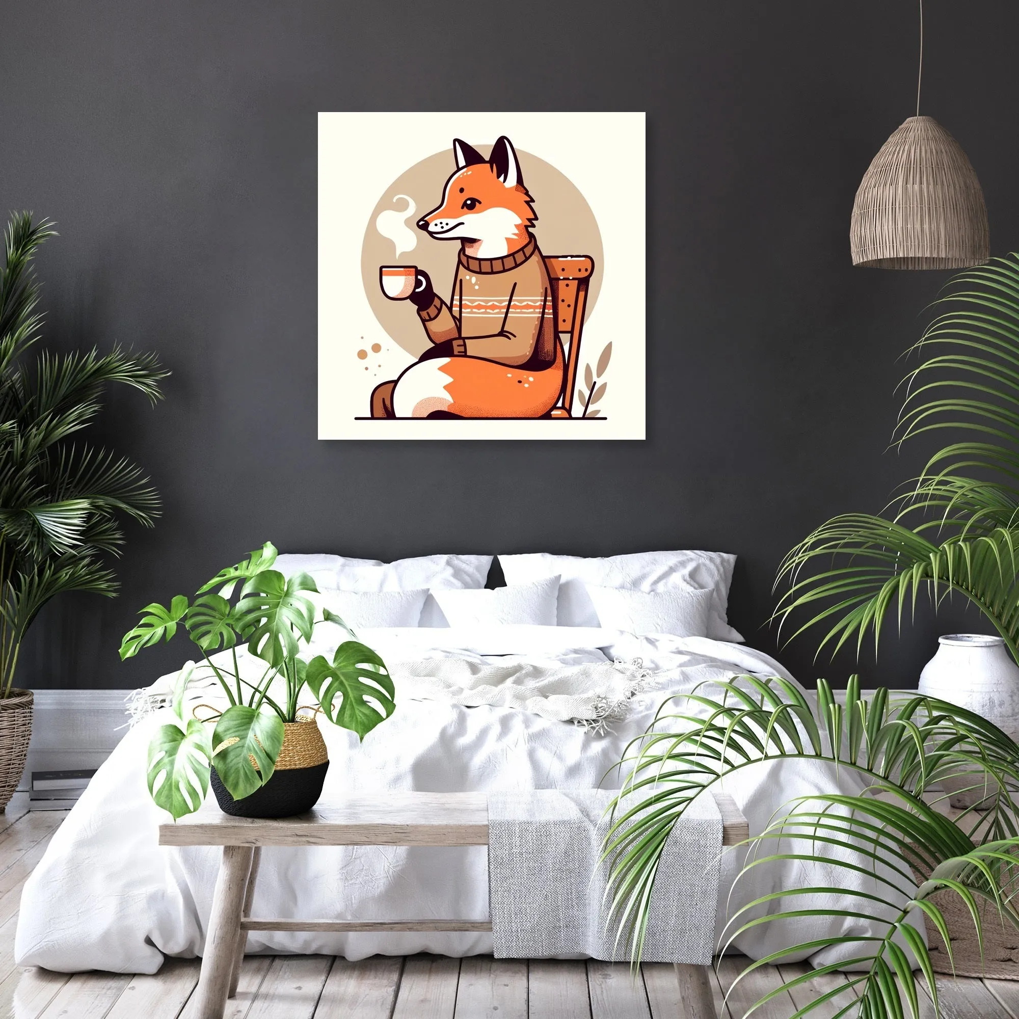 Cozy Fox Tea Canvas