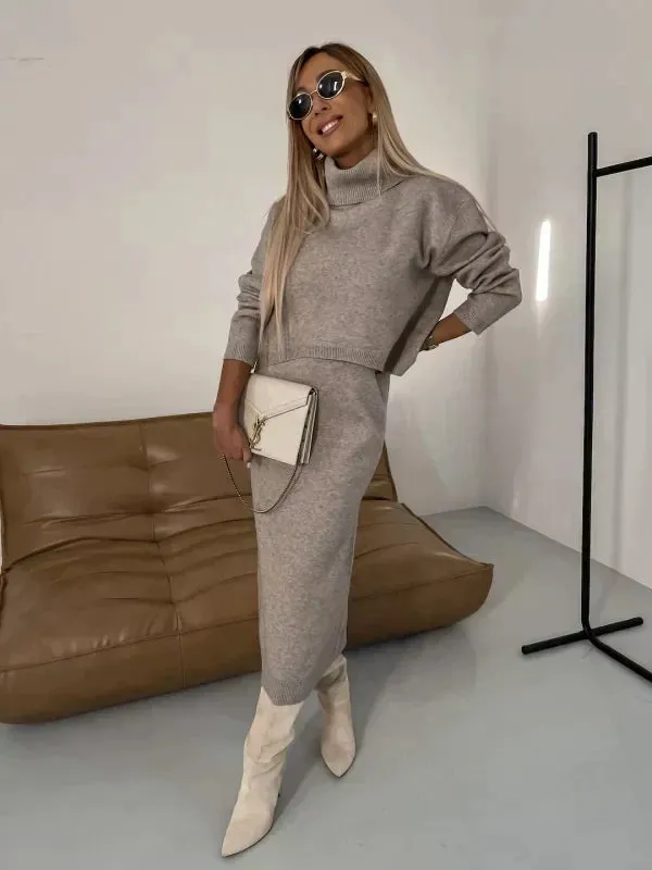 Cozy Knit Turtleneck Set