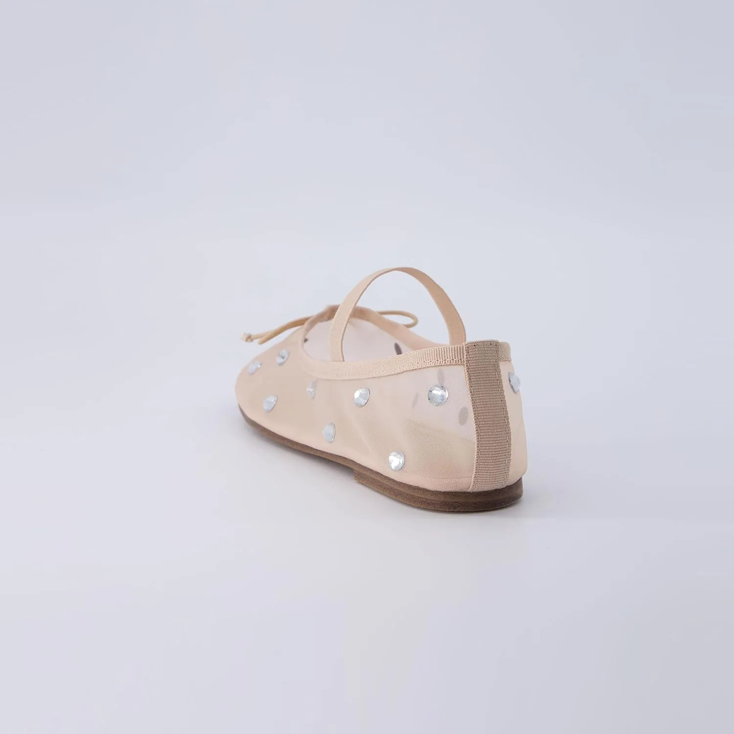 CUSHIONAIRE Women's Elegant Rhinestone mesh Bow Flat with  Memory Foam and Wide Widths Available