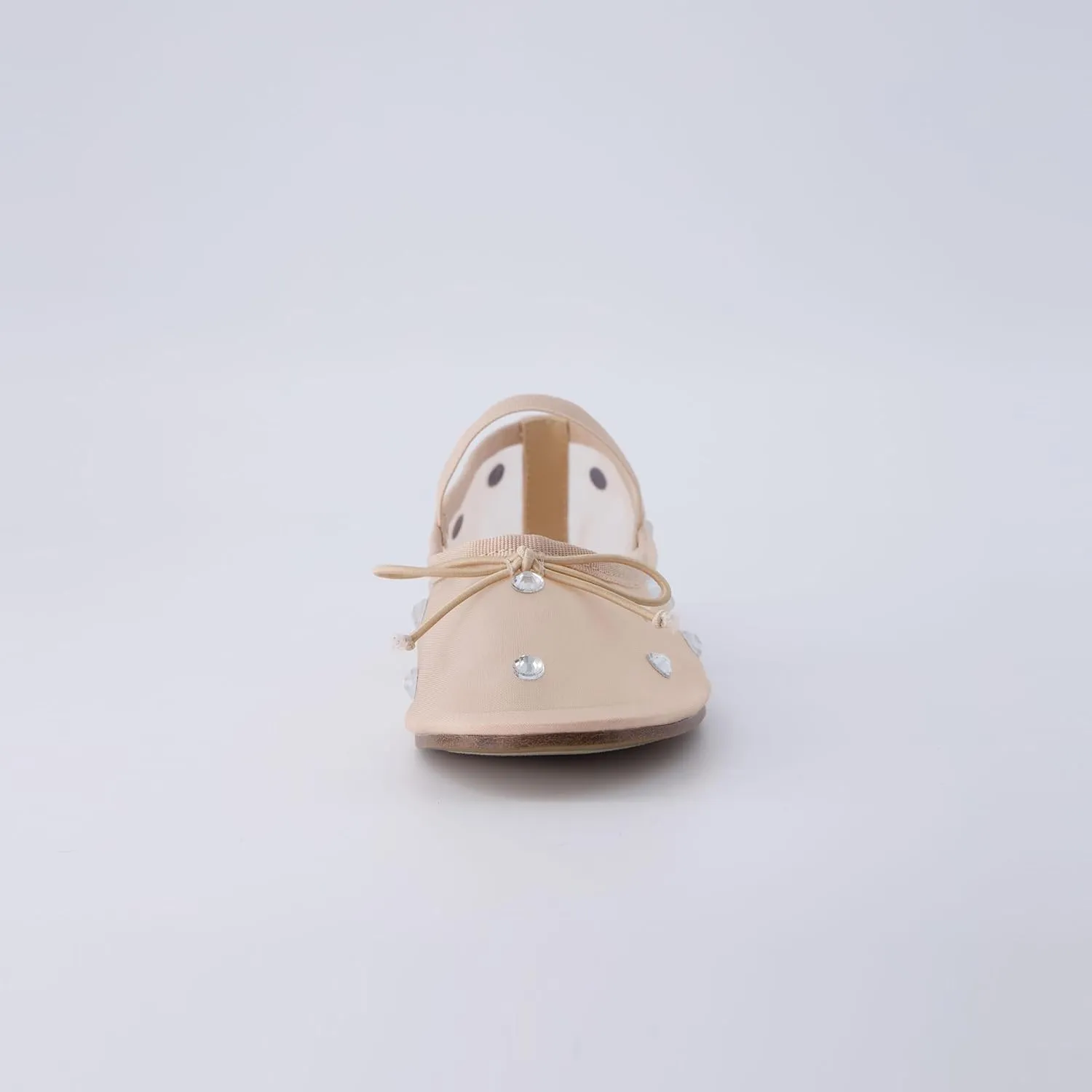 CUSHIONAIRE Women's Elegant Rhinestone mesh Bow Flat with  Memory Foam and Wide Widths Available