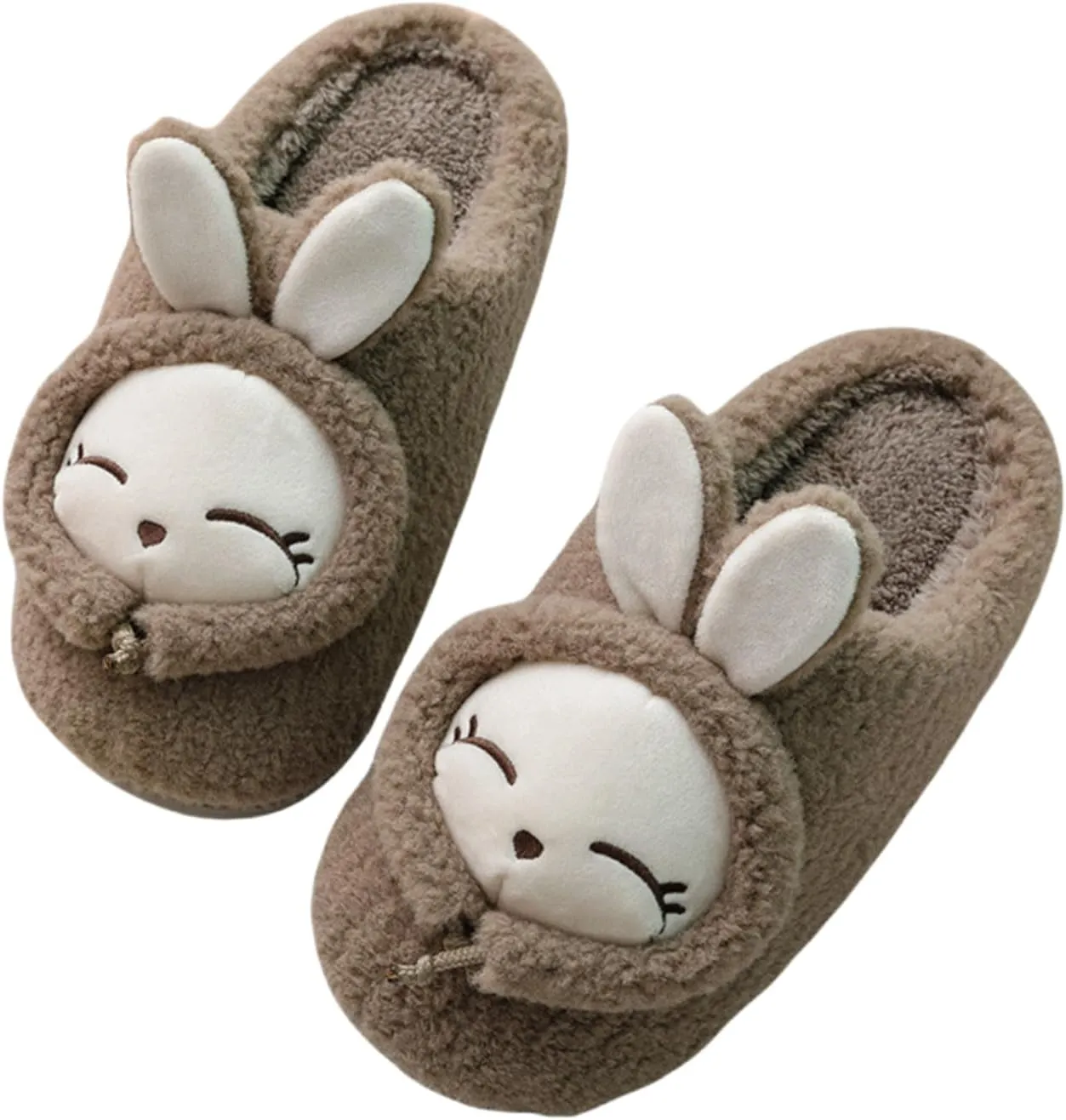 Cute Winter Rabbit Slippers for Couples, Cozy & Warm Indoor Footwear, Charming furry Slippers, Wheat ear wool & Anti-Skid PVC Sole indoor footwear