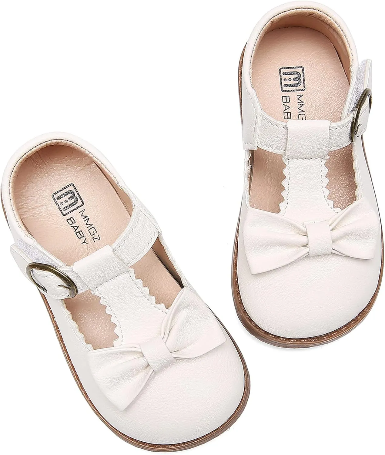 DADAWEN Girl's T-Strap School Uniform Dress Shoe Mary Jane Princess Flat