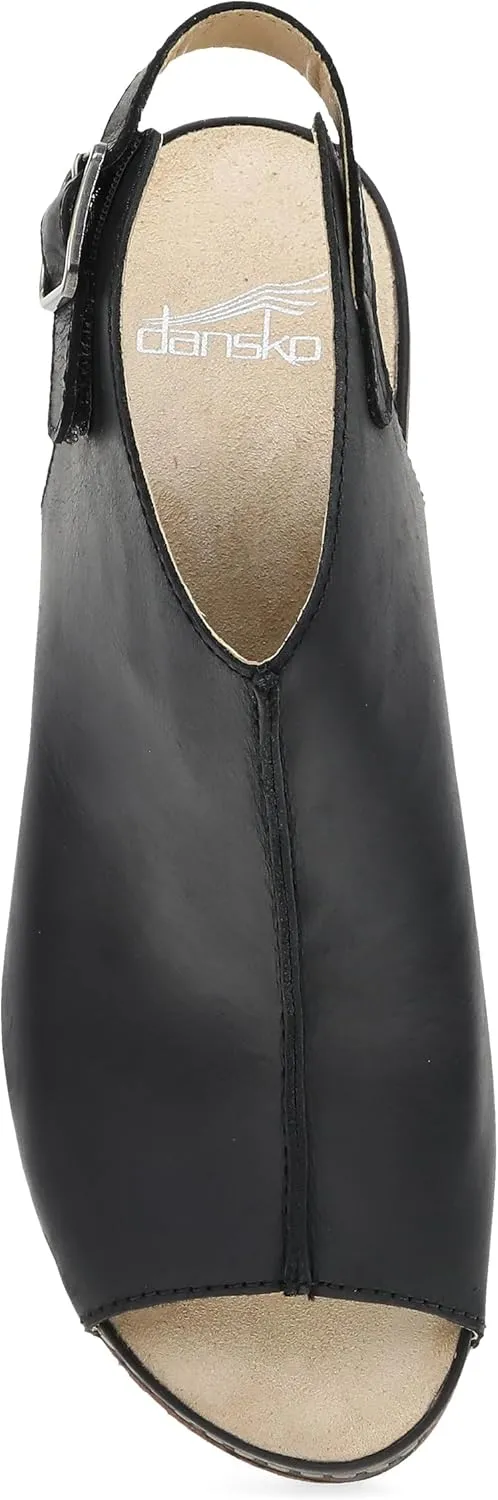 Dansko Lizzy Peep-Toe Booties for Women - Linings from Recycled Materials and Leather for Breathability- Lightweight Rubber Outsole for Long-Lasting Wear