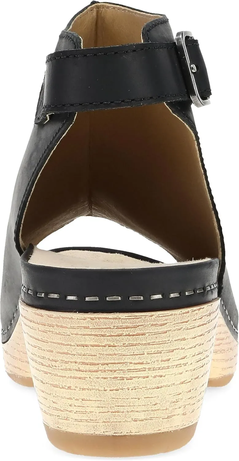 Dansko Lizzy Peep-Toe Booties for Women - Linings from Recycled Materials and Leather for Breathability- Lightweight Rubber Outsole for Long-Lasting Wear