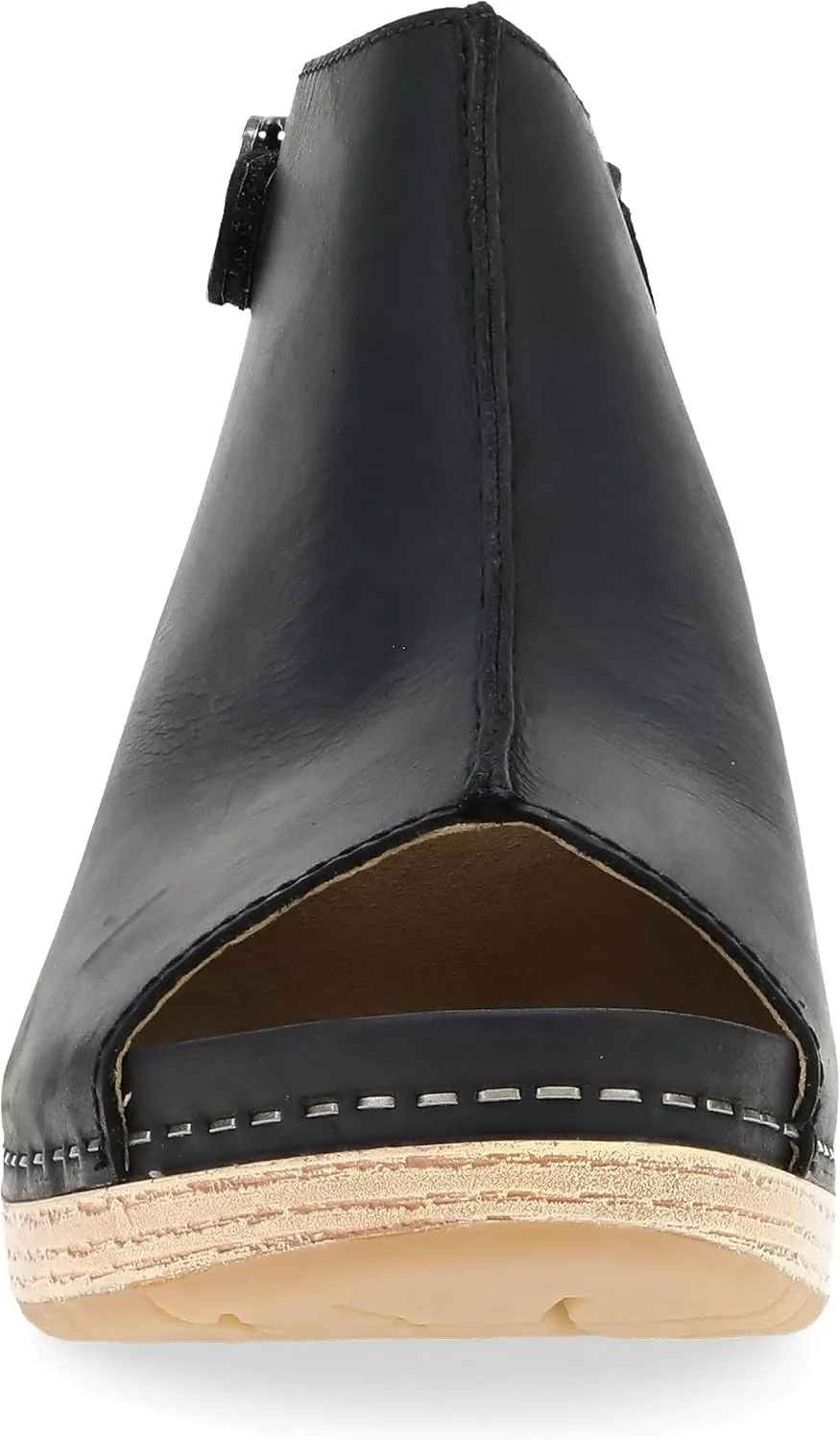 Dansko Lizzy Peep-Toe Booties for Women - Linings from Recycled Materials and Leather for Breathability- Lightweight Rubber Outsole for Long-Lasting Wear