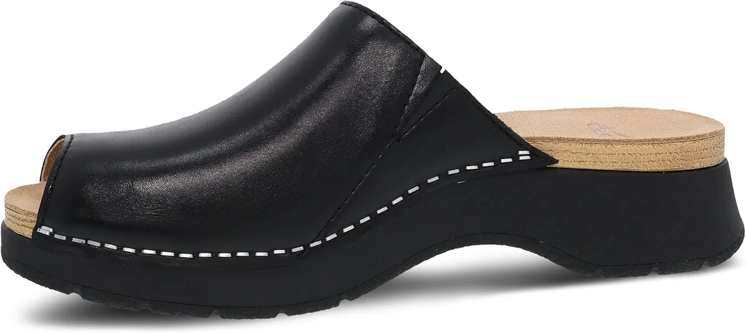 Dansko Ravyn Peep Toe Sandal for Women - Colorful and Stylish Shoe with Recycled Textile Linings and Leather Uppers - All-Day Legendary Comfort