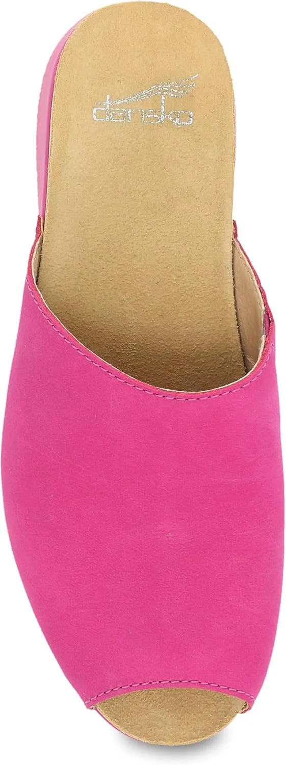 Dansko Ravyn Peep Toe Sandal for Women - Colorful and Stylish Shoe with Recycled Textile Linings and Leather Uppers - All-Day Legendary Comfort
