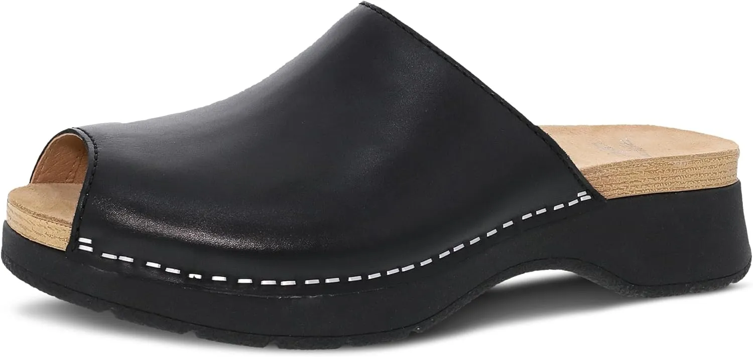 Dansko Ravyn Peep Toe Sandal for Women - Colorful and Stylish Shoe with Recycled Textile Linings and Leather Uppers - All-Day Legendary Comfort
