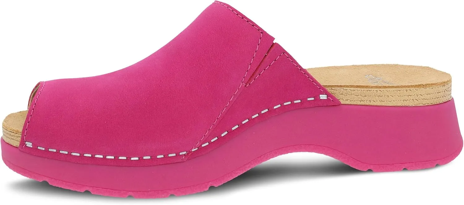 Dansko Ravyn Peep Toe Sandal for Women - Colorful and Stylish Shoe with Recycled Textile Linings and Leather Uppers - All-Day Legendary Comfort