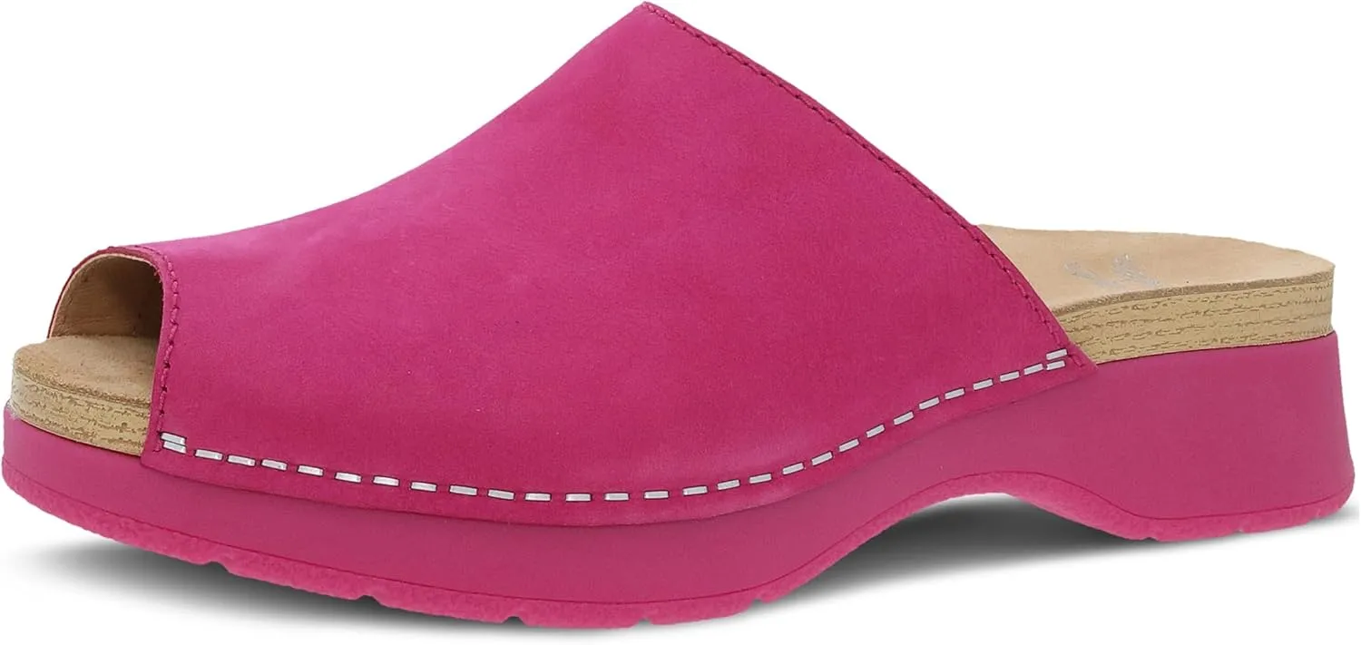 Dansko Ravyn Peep Toe Sandal for Women - Colorful and Stylish Shoe with Recycled Textile Linings and Leather Uppers - All-Day Legendary Comfort