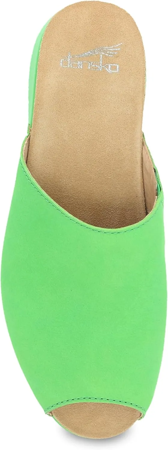 Dansko Ravyn Peep Toe Sandal for Women - Colorful and Stylish Shoe with Recycled Textile Linings and Leather Uppers - All-Day Legendary Comfort