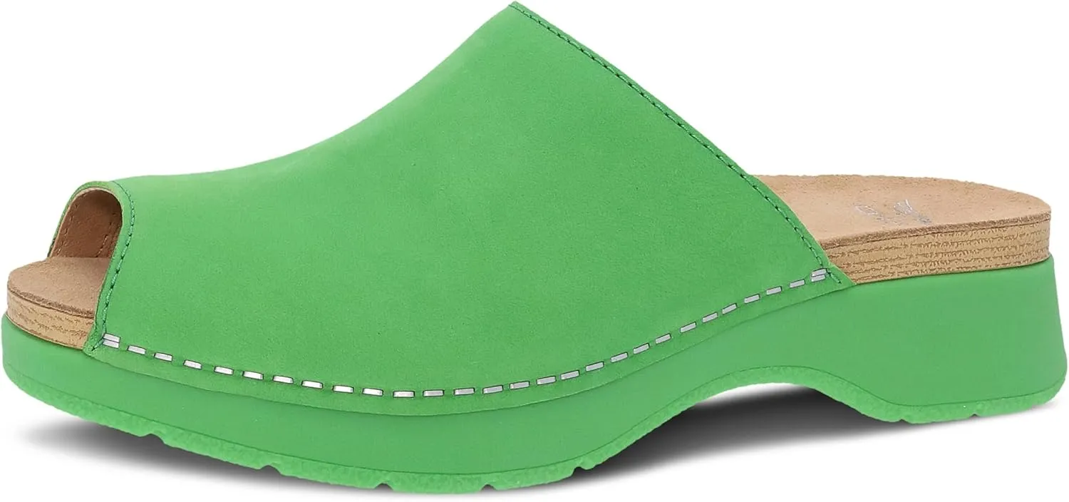 Dansko Ravyn Peep Toe Sandal for Women - Colorful and Stylish Shoe with Recycled Textile Linings and Leather Uppers - All-Day Legendary Comfort