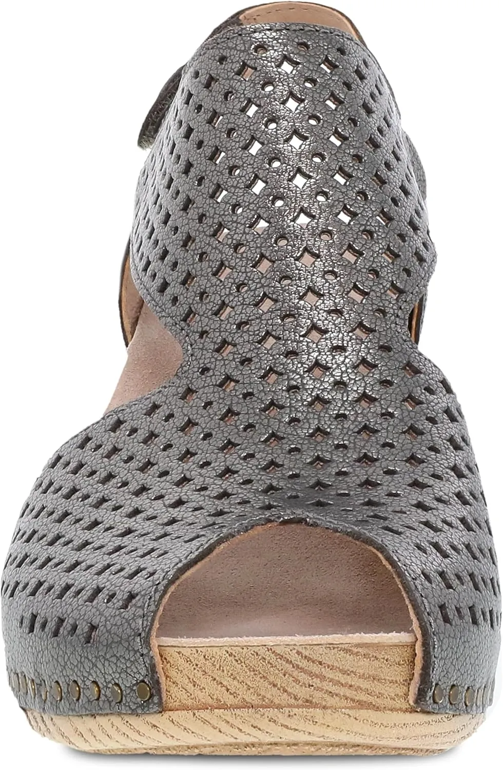 Dansko Teagan Stylish Peep Toe Sandal for Women - Quality Leathers with Laser Cut Details and a Heel for a Classy, All-Day Look - Cushioned, Contoured Footbed for All-Day Comfort
