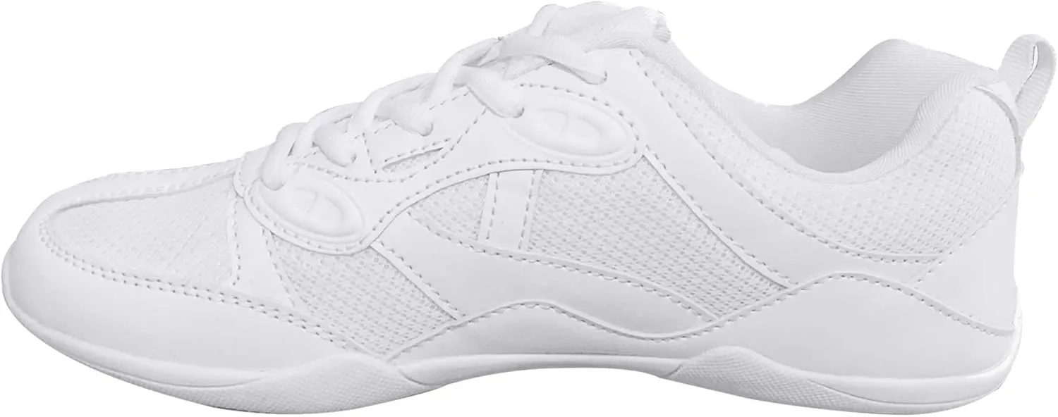 Danzcue Girls’ Nova Cheerleading Shoes Youth Cheer Shoes Athletic Training Sport Shoes, White