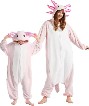 DarkCom Kids Animal Onesie,Women and Mens Cosplay Axolotl Onesie Halloween Costume Christmas Pajamas Sleepwear