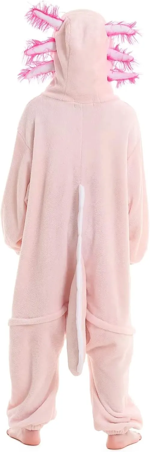 DarkCom Kids Animal Onesie,Women and Mens Cosplay Axolotl Onesie Halloween Costume Christmas Pajamas Sleepwear
